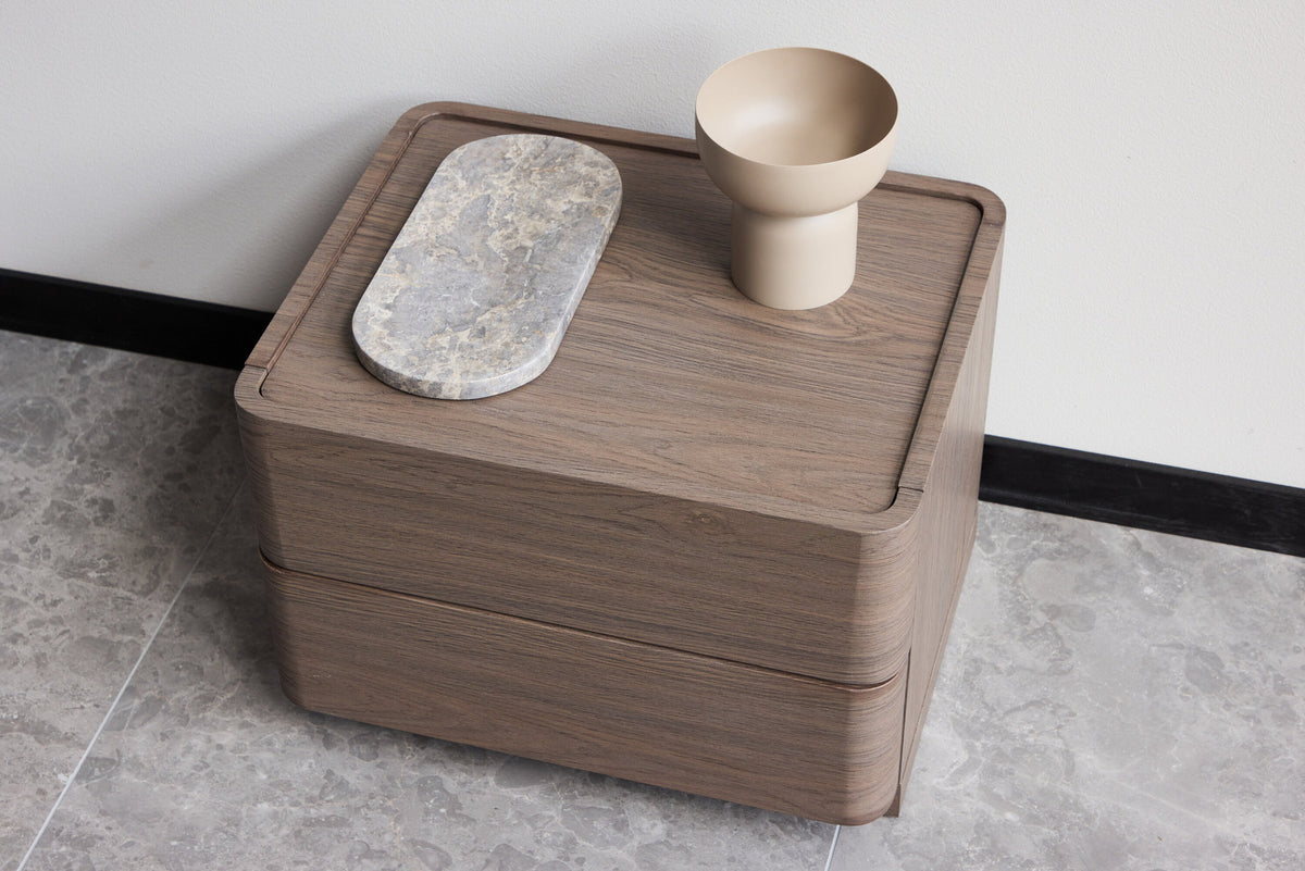 Noble Nachttisch in Mocca präsentiert im Onlineshop von KAQTU Design AG. Korpus ist von Venture Home