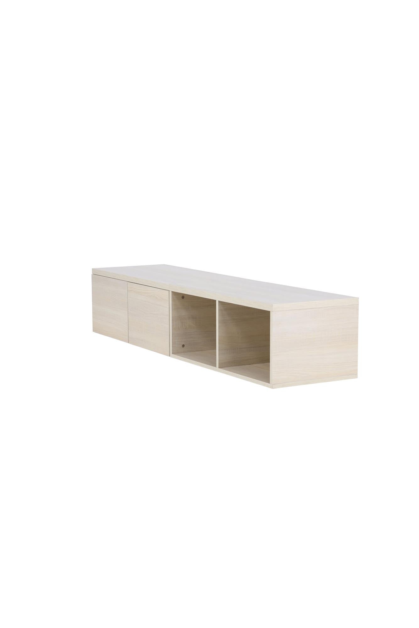 Erleben Sie das Nomi TV-Sideboard von Venture Home: Elegantes Design, praktische Schubladen und offene Fächer für ein modernes Wohnambiente.