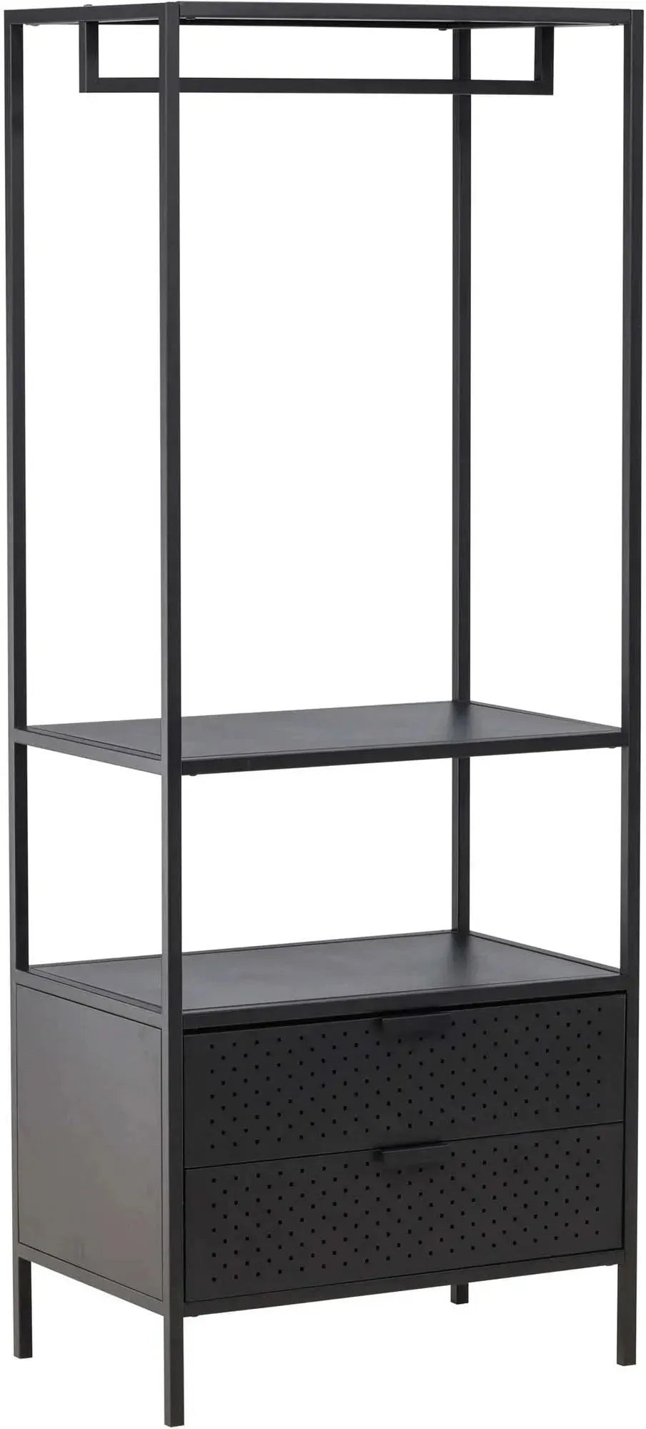 Eleganter Kleiderständer aus Stahl, der Ordnung und Stil vereint. Ideal für Flur, Schlafzimmer oder Büro.