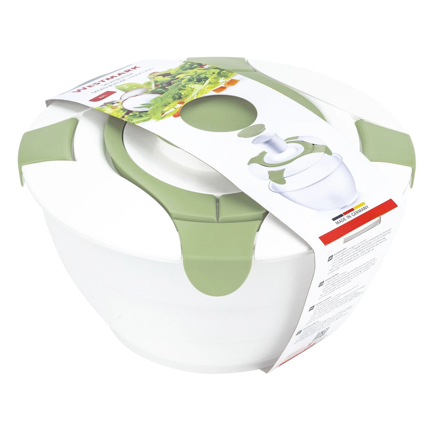 Praktika Salatbutler in frischem Mint, 6.5l, perfekt zum schnellen Waschen und Trocknen von Salat, modernes und funktionales Design von Westmark.