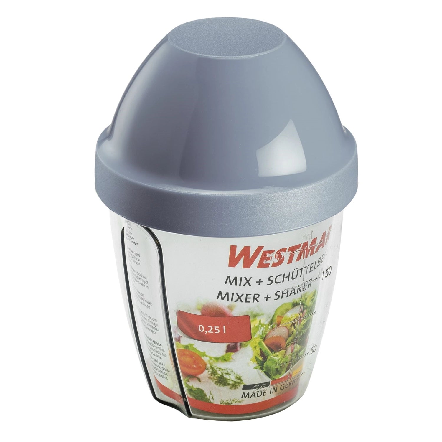 Blauer Mix-Ei Schüttelbecher (0.25l) von Westmark – ideal zum schnellen und einfachen Vermengen von Eiern und weiteren Zutaten für köstliche Gerichte.