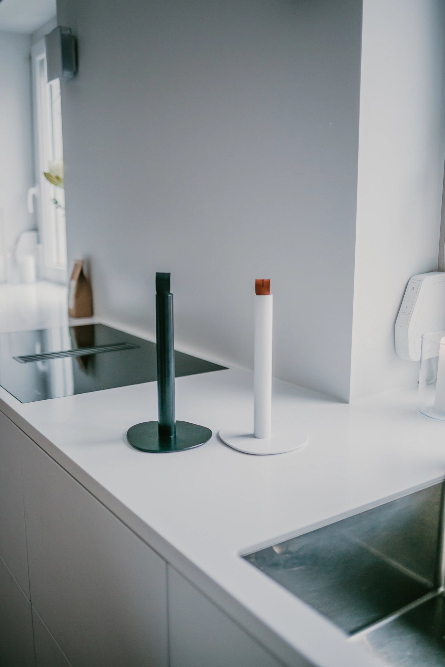 Porte-rouleau de cuisine blanc