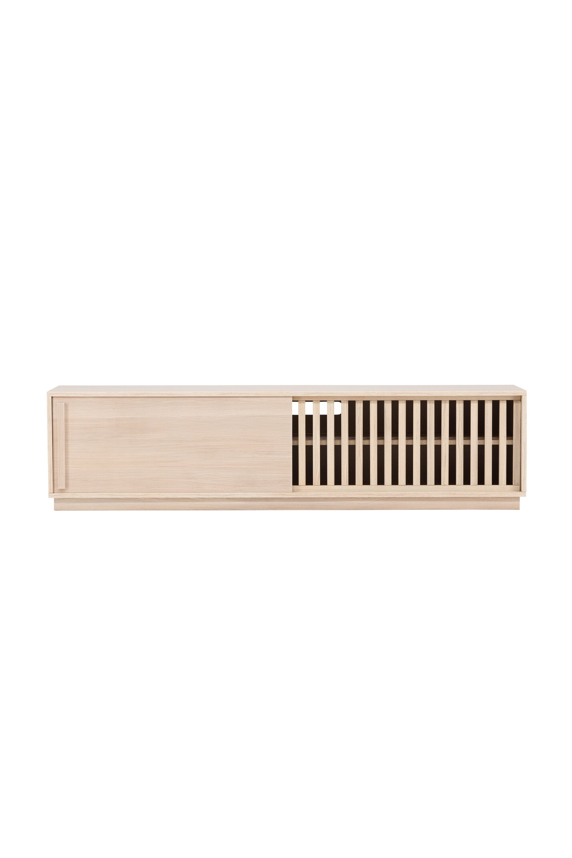 Lugo TV Sideboard: Stilvolles Design, Melaminoberfläche, skandinavischer Flair, praktischer Stauraum mit Schiebetür.