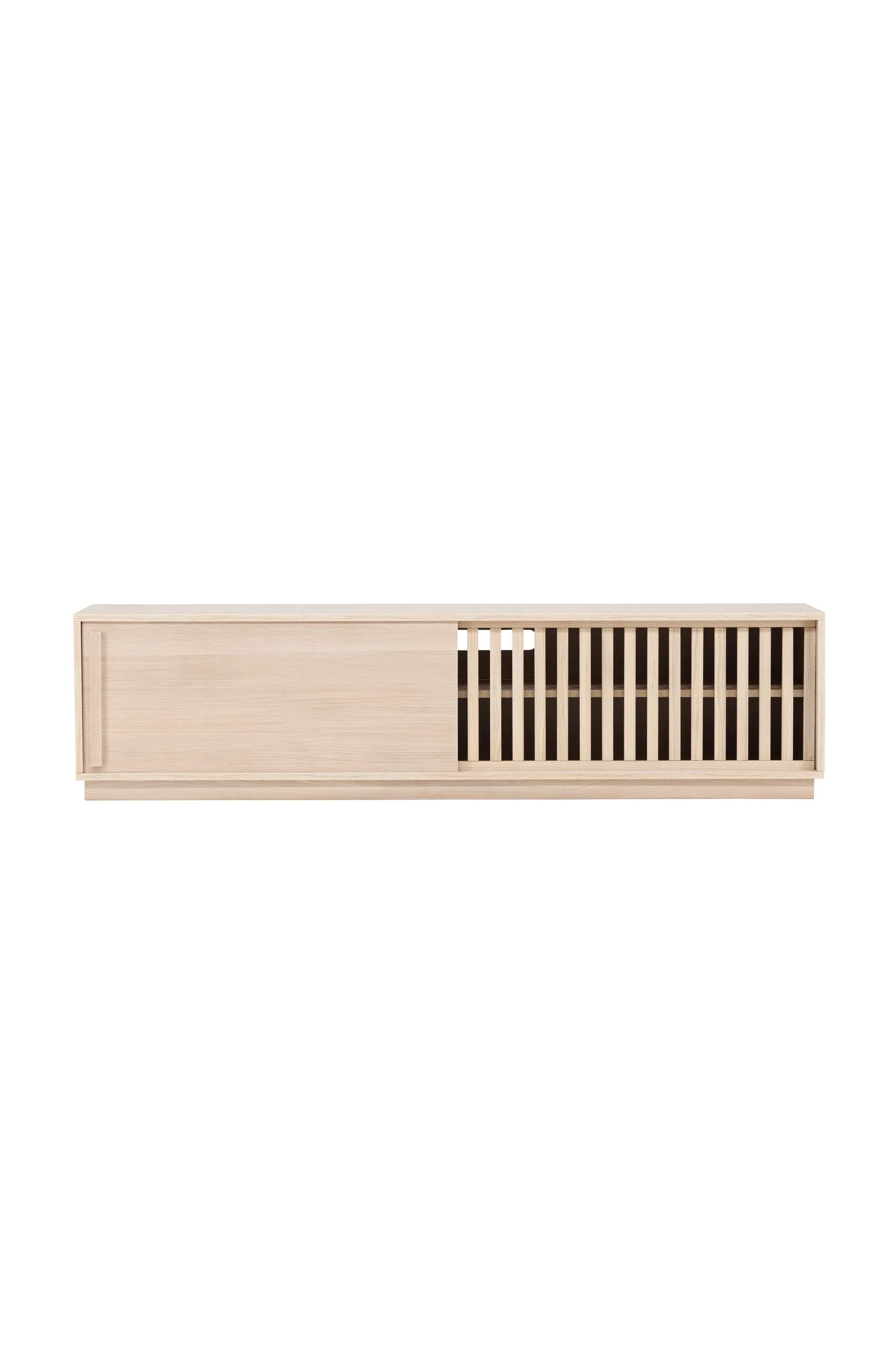 Lugo TV Sideboard: Stilvolles Design, Melaminoberfläche, skandinavischer Flair, praktischer Stauraum mit Schiebetür.