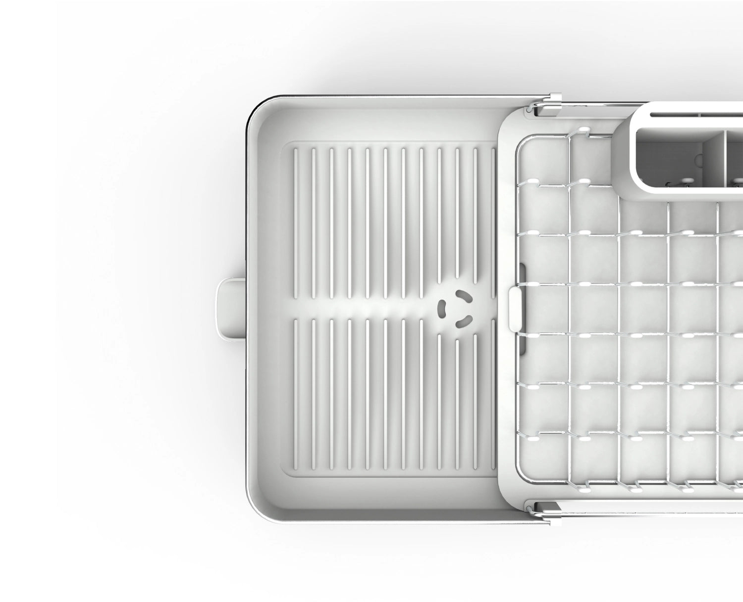 Extend stainless steel dish drainer extendable