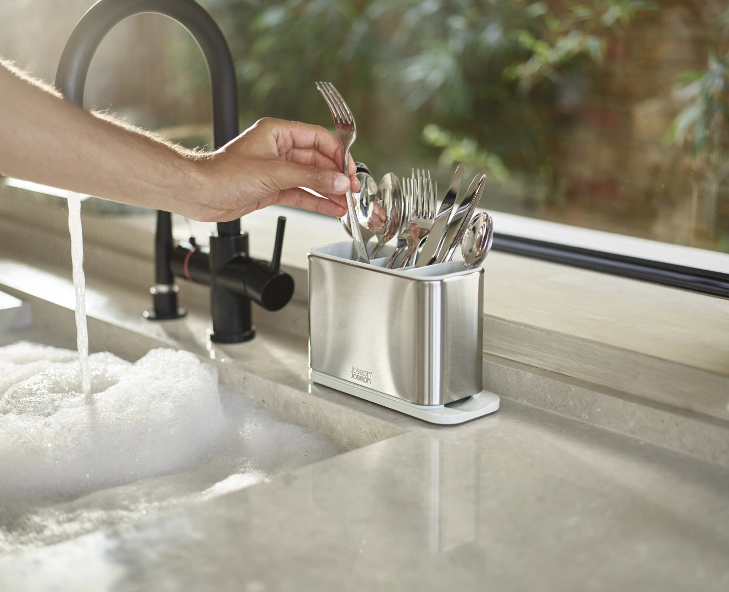 Surface cutlery drip container stainless steel ECRU