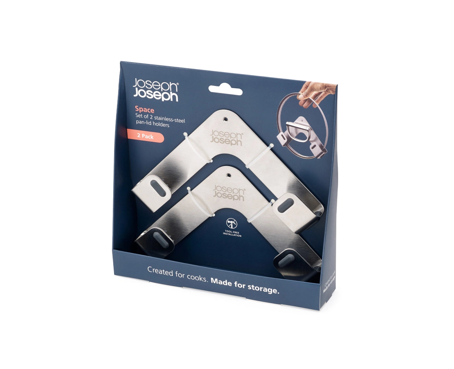 2er Space Pfannendeckelhalter Edelstahl