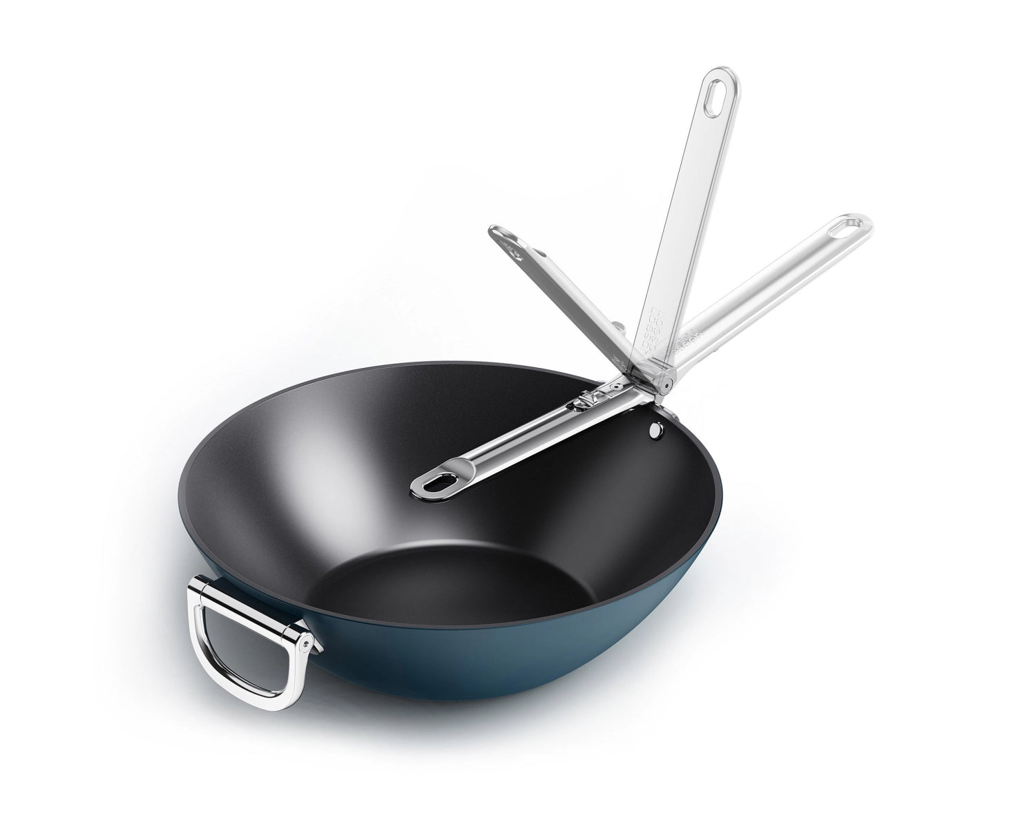 Joseph Joseph Space Wok mit klappbaren Griffen, 32 cm, ideal für platzsparendes Kochen und mühelose Lagerung in der Küche.