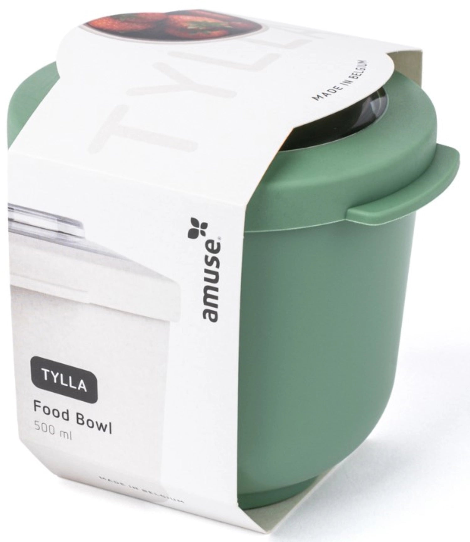 Elegante Tylla Bowl in sanftem Salbeigrün, 500ml, aus robustem PP. Ideal für frische Snacks und Mahlzeiten unterwegs oder im Büro.