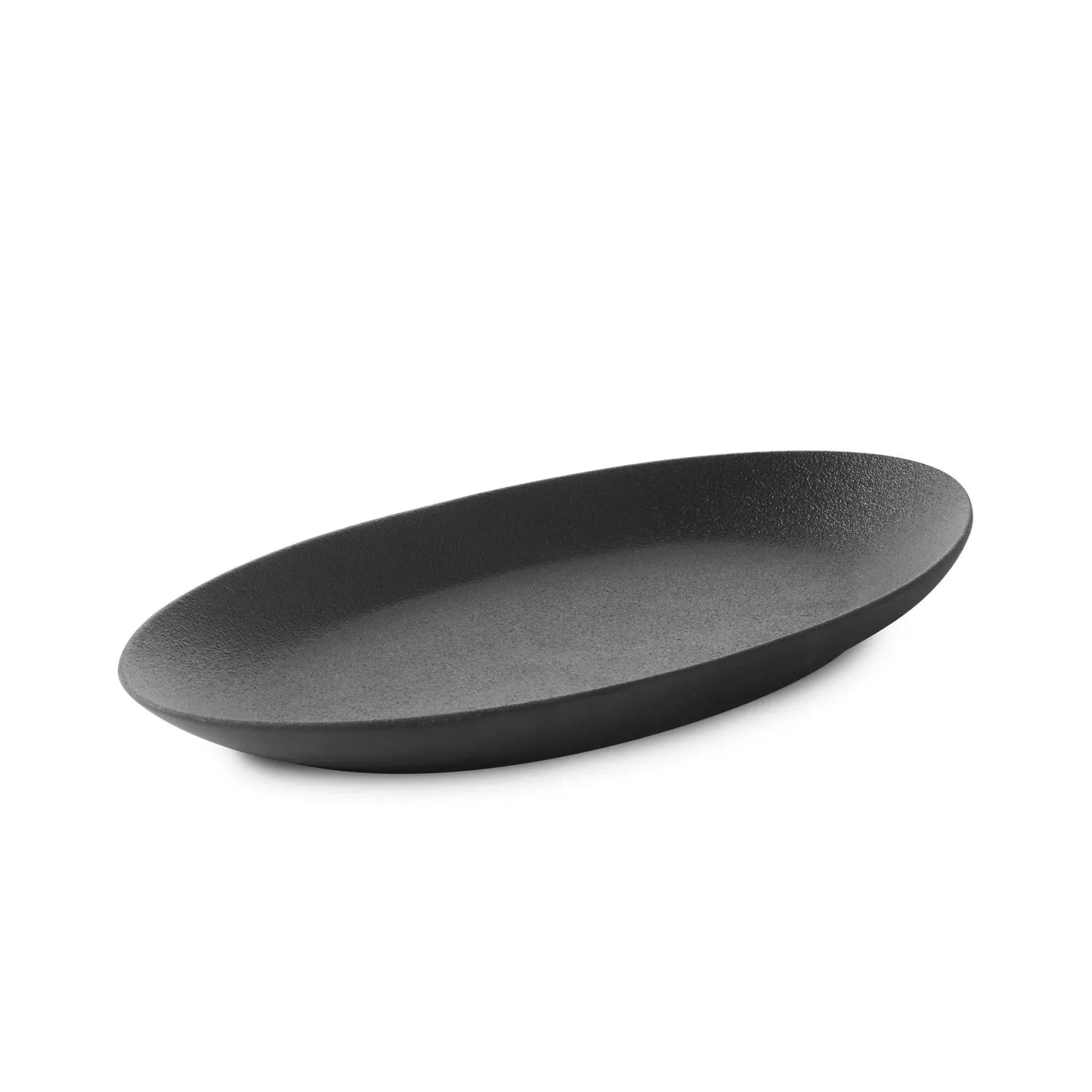Eleganter Equinoxe Teller von Revol, 24x13cm, in Gusseisen-Optik. Ideal für stilvolle Präsentationen und modernes Tischdesign.