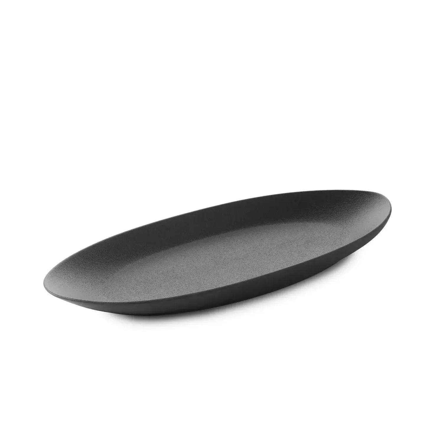 Eleganter Equinoxe Teller von Revol, 36x16cm, in Gusseisen-Optik. Perfekt für stilvolle Präsentationen und modernes Tischdesign.