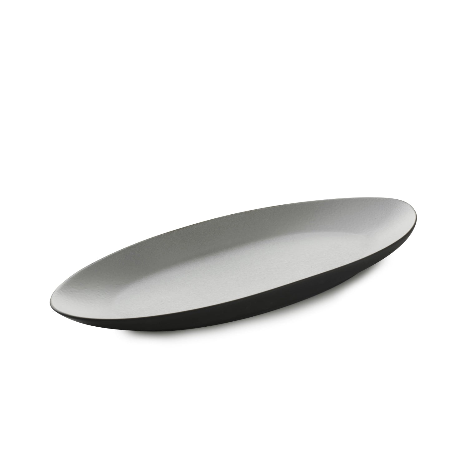 Eleganter länglicher Equinoxe Teller von Revol, 36x16cm, in Pfefferoptik. Ideal für stilvolle Präsentationen.