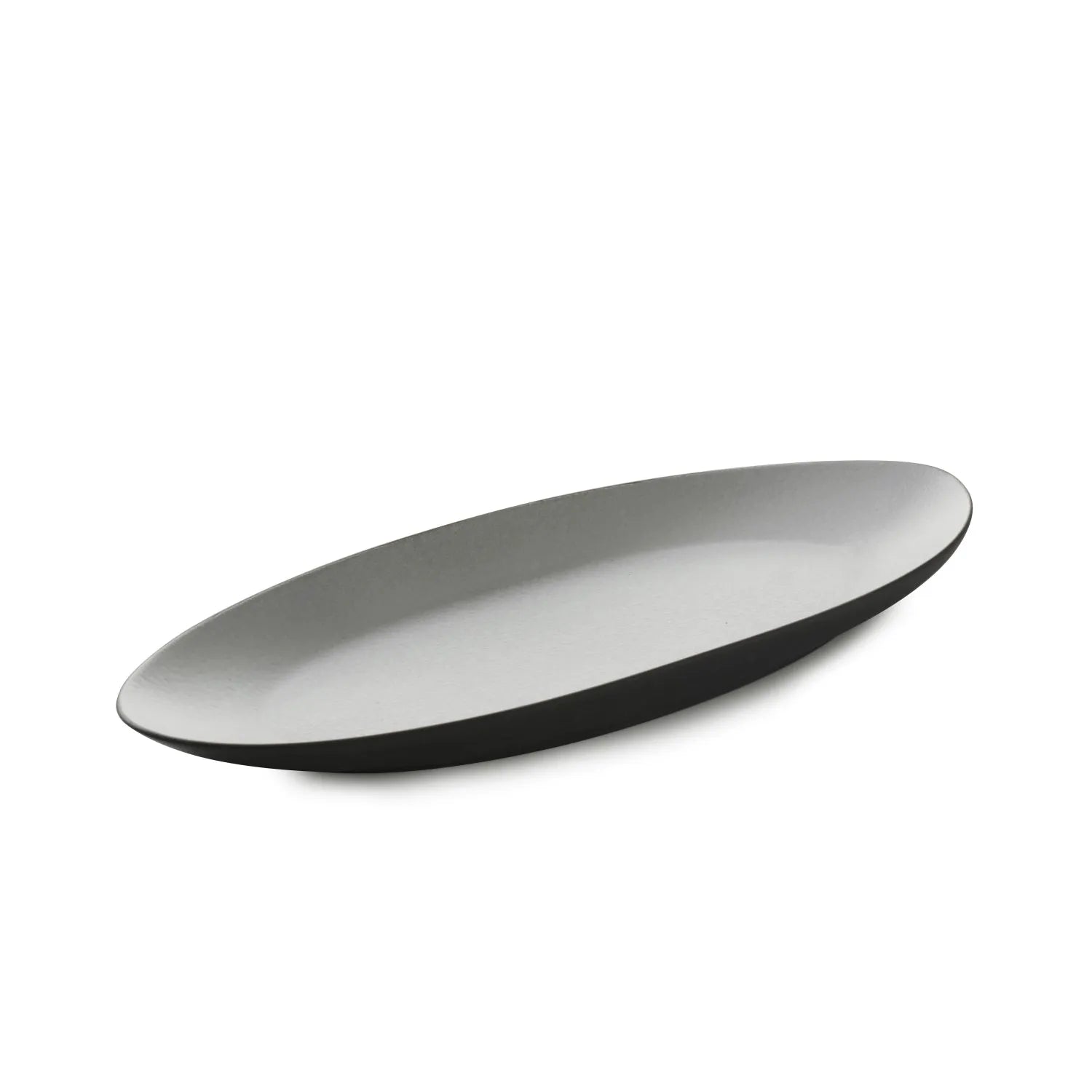 Eleganter länglicher Equinoxe Teller von Revol, 36x16cm, in Pfefferoptik. Ideal für stilvolle Präsentationen.