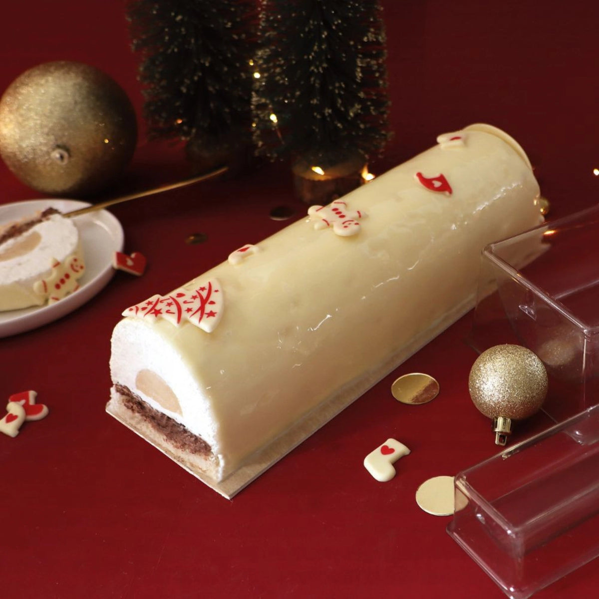 2er Set Bûche Classique in Weiss präsentiert im Onlineshop von KAQTU Design AG. Backform / Backblech ist von Scrap Cooking