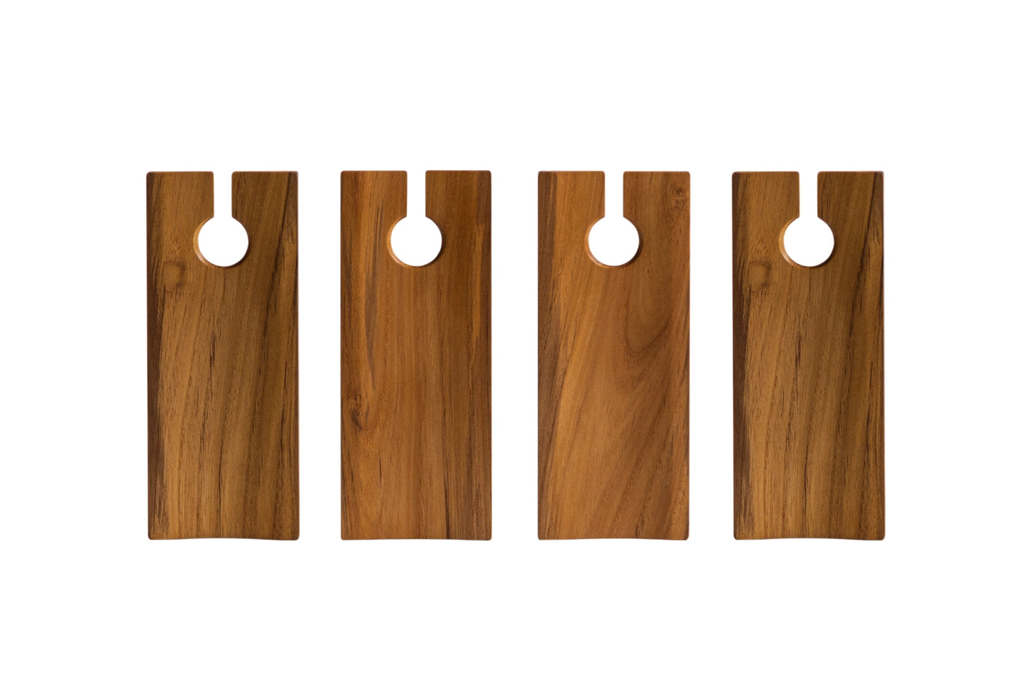 4er Set Bistro Cateringplatte für Weinglas und Canapes in Braun präsentiert im Onlineshop von KAQTU Design AG. Tablett ist von Teak Haus