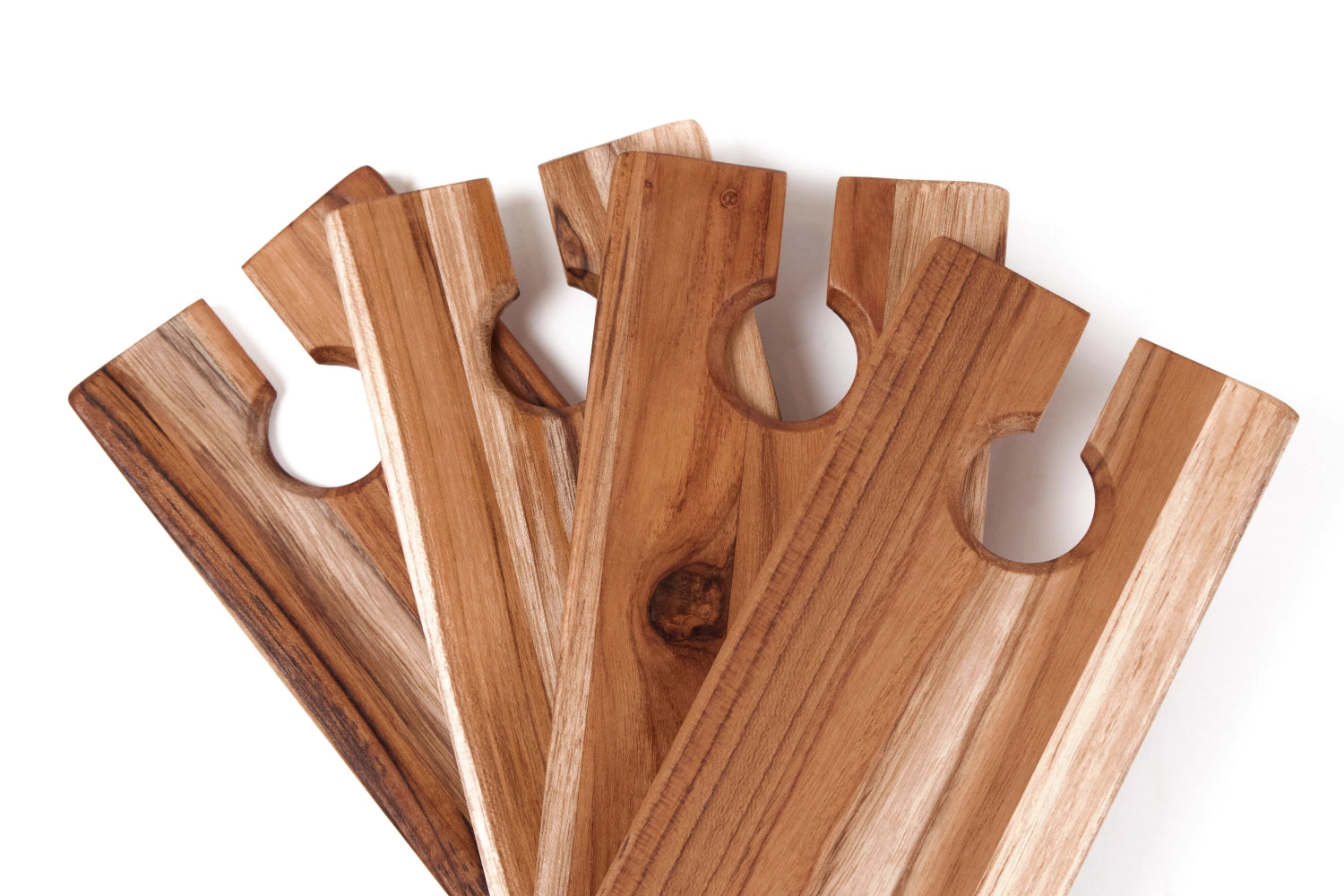 4er Set Bistro Cateringplatte für Weinglas und Canapes in Braun präsentiert im Onlineshop von KAQTU Design AG. Tablett ist von Teak Haus