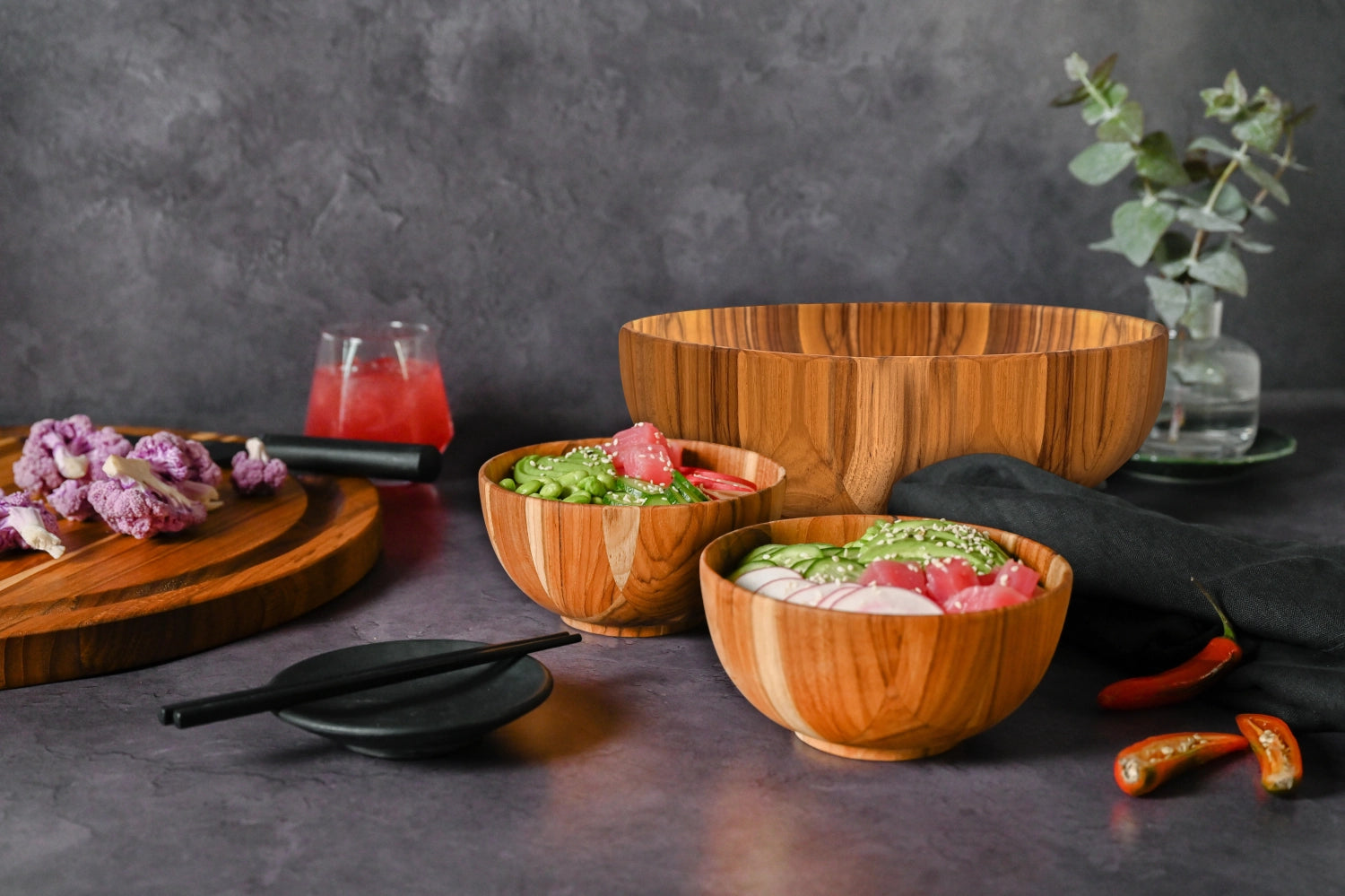 Moon Salatschale D35cm H15cm in Braun präsentiert im Onlineshop von KAQTU Design AG. Schale ist von Teak Haus