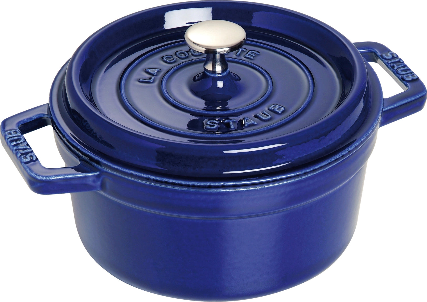 Cocotte 20cm, round, dark blue, cast iron 2.2l