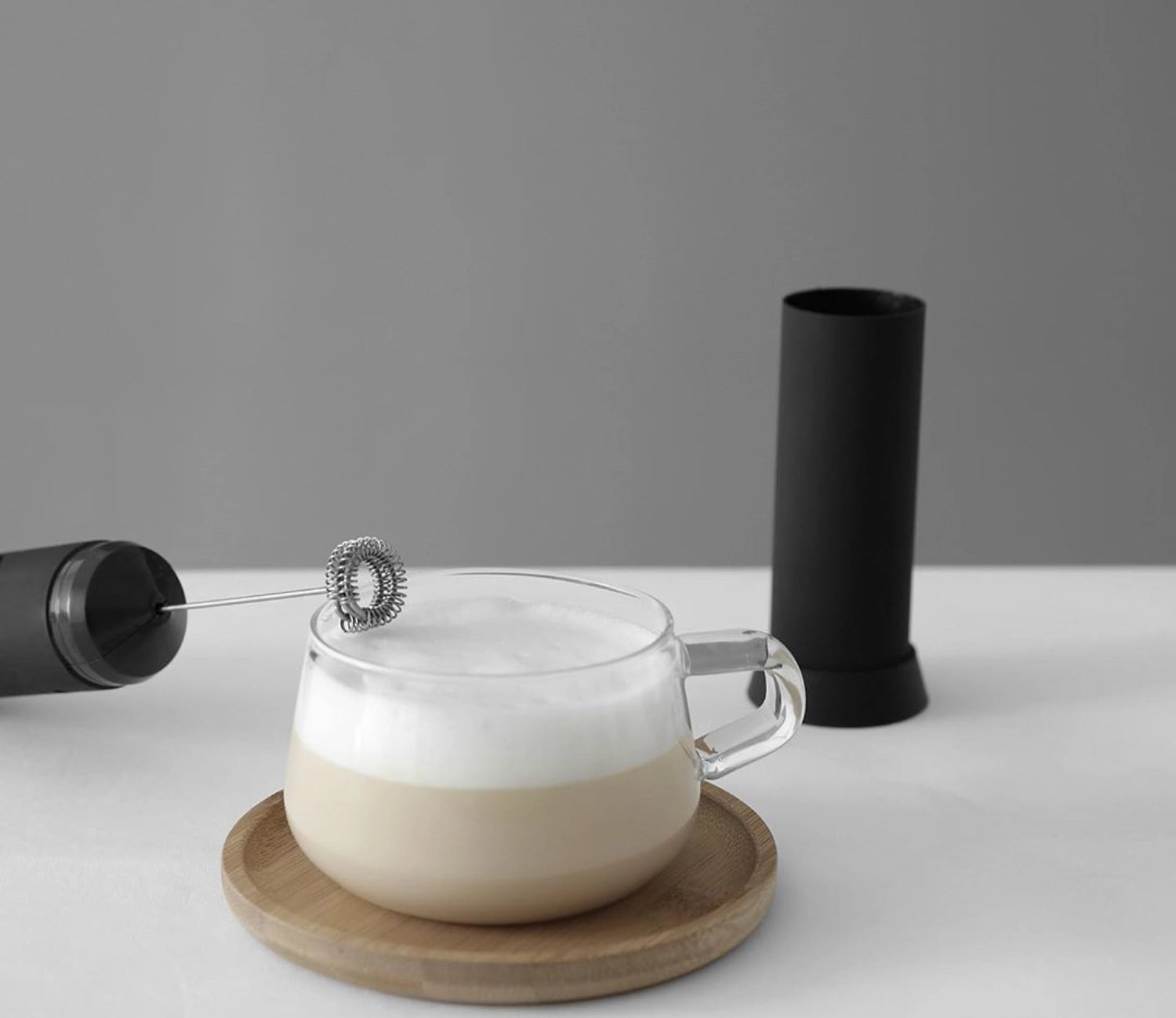 Tasse de bureau classique 250 ml avec dessous de verre en bambou