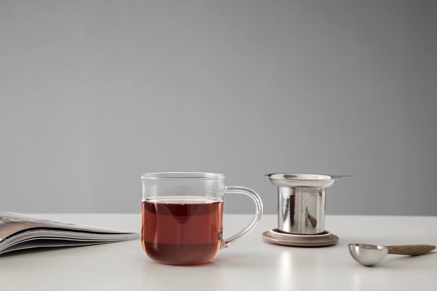 Minima Eva tasse à thé avec infuseur 400ml borosilicate marron