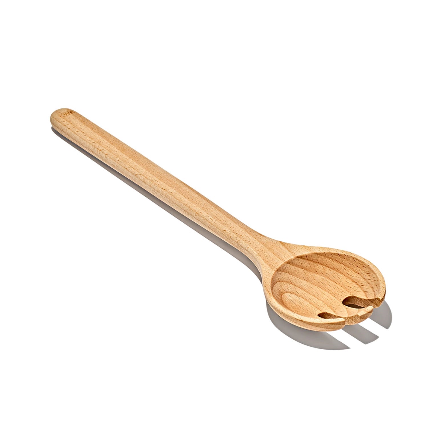 Praktisches 2-teiliges Salatservier-Set aus robustem Holz von OXO, perfekt zum Servieren und Mischen von Salaten in der Küche.