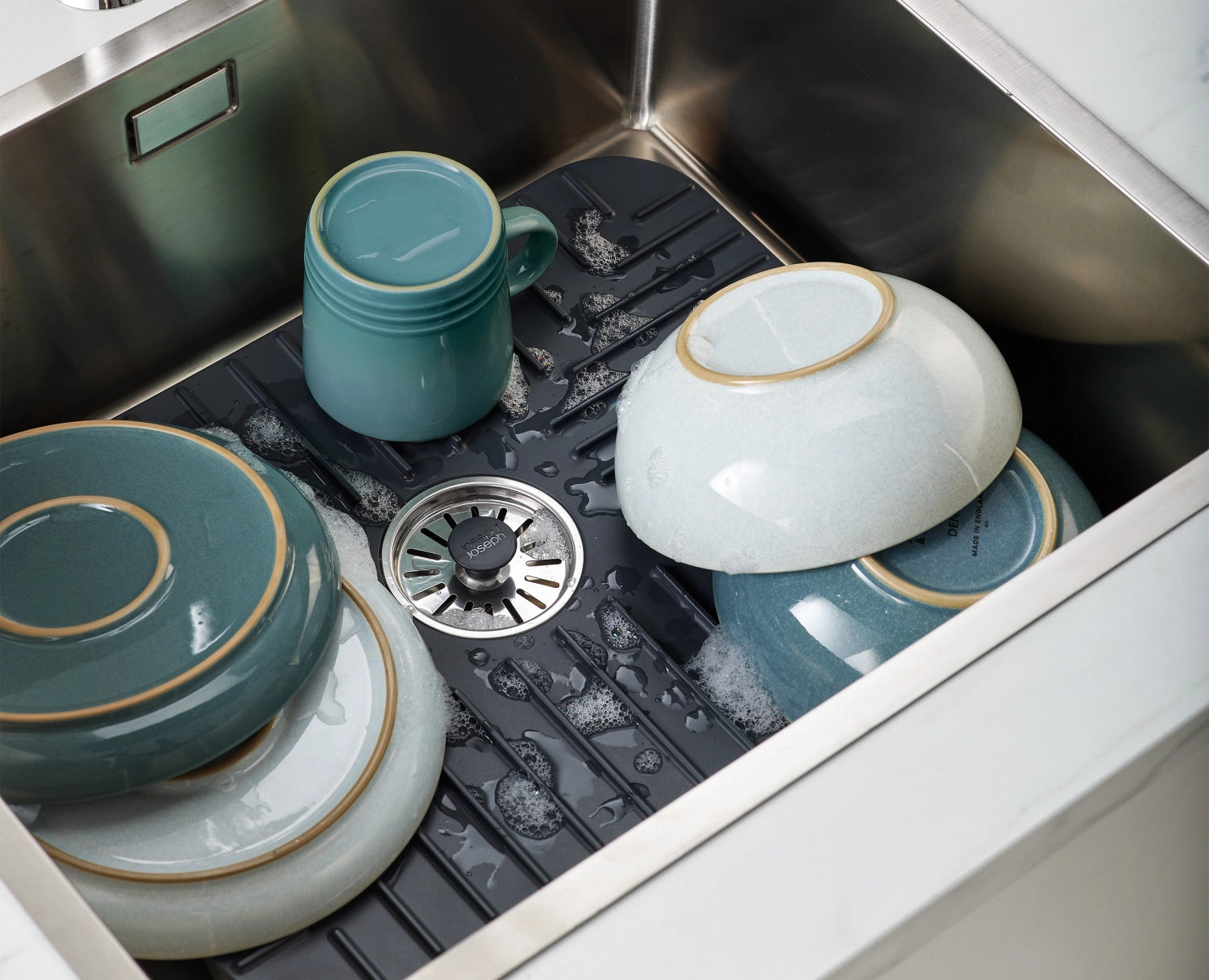 SinkShield Abtropfmatte mit Abfluss L 30x40cm ABS