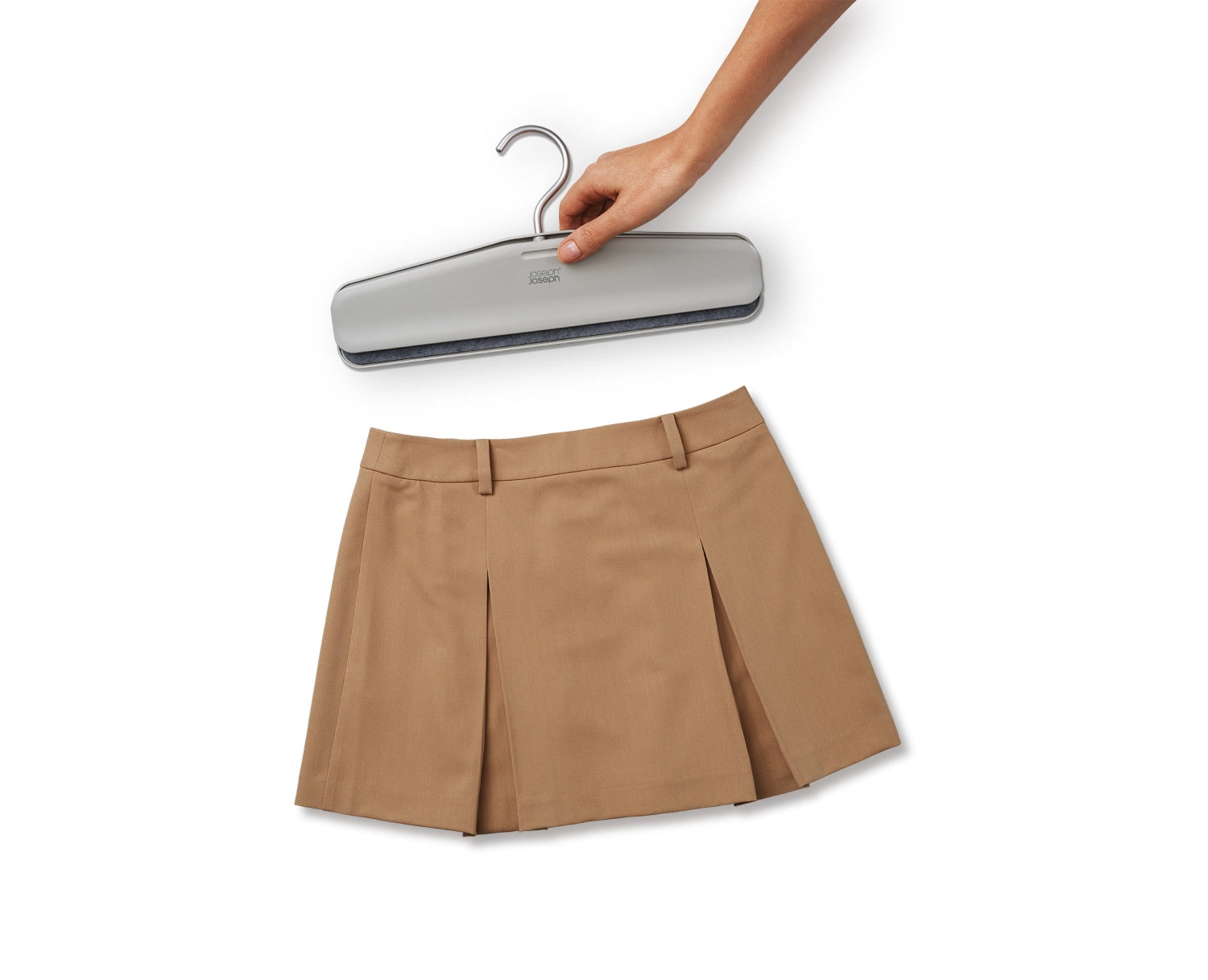 2er Set Orderly Kleiderbügel für Hosen H17cm L43cm ABS ecru