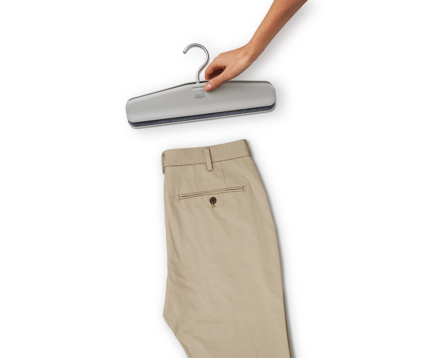 2er Set Orderly Kleiderbügel für Hosen H17cm L43cm ABS ecru