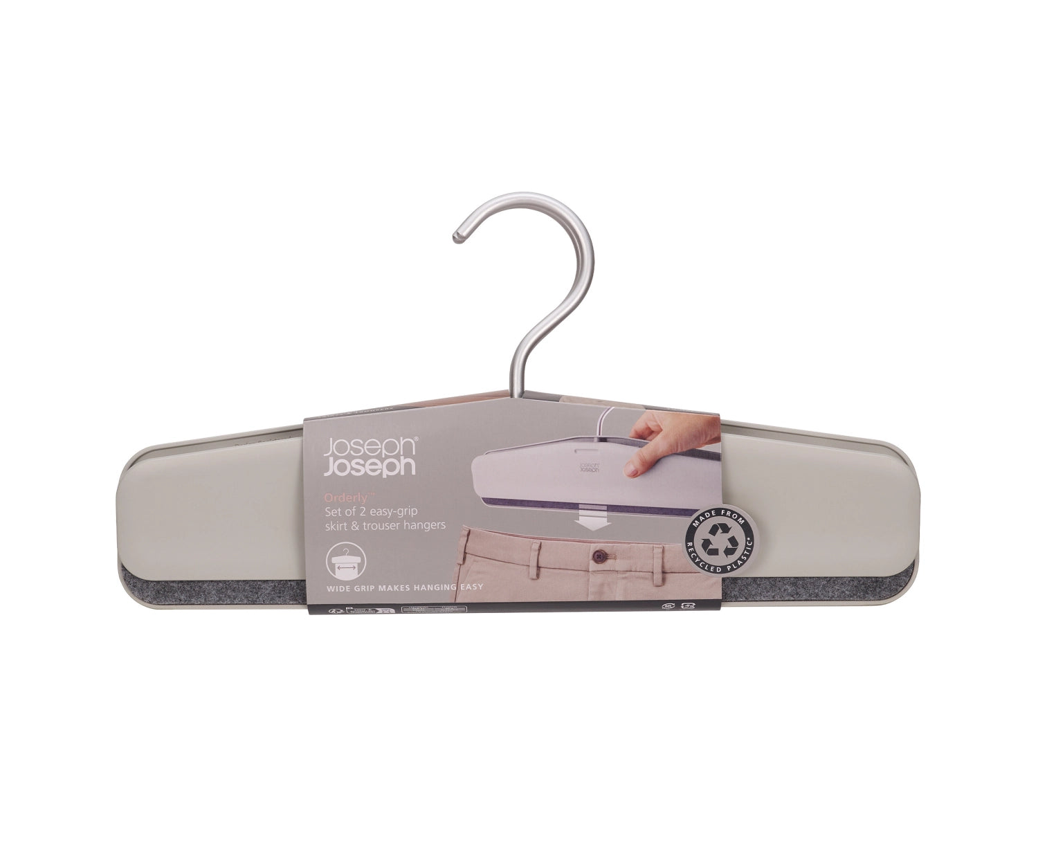 2er Set Orderly Kleiderbügel für Hosen H17cm L43cm ABS ecru