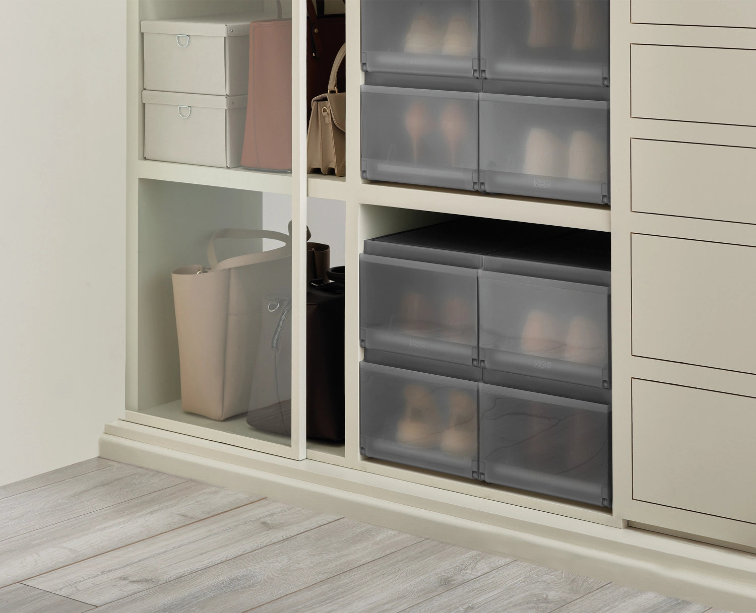 2 Set Shoecase shoe cabinet PP 22x28x36cm gray
