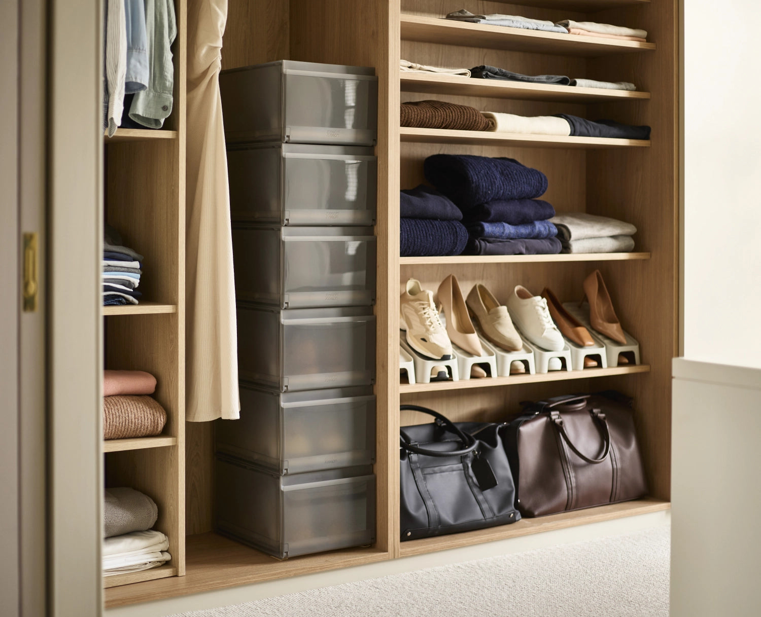 6 Set di scarpe shoecase pp 22x28x36cm grigio