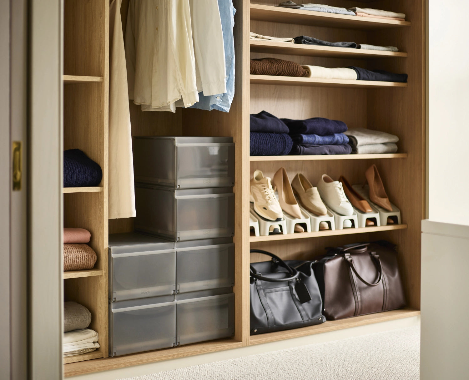 6 Set di scarpe shoecase pp 22x28x36cm grigio