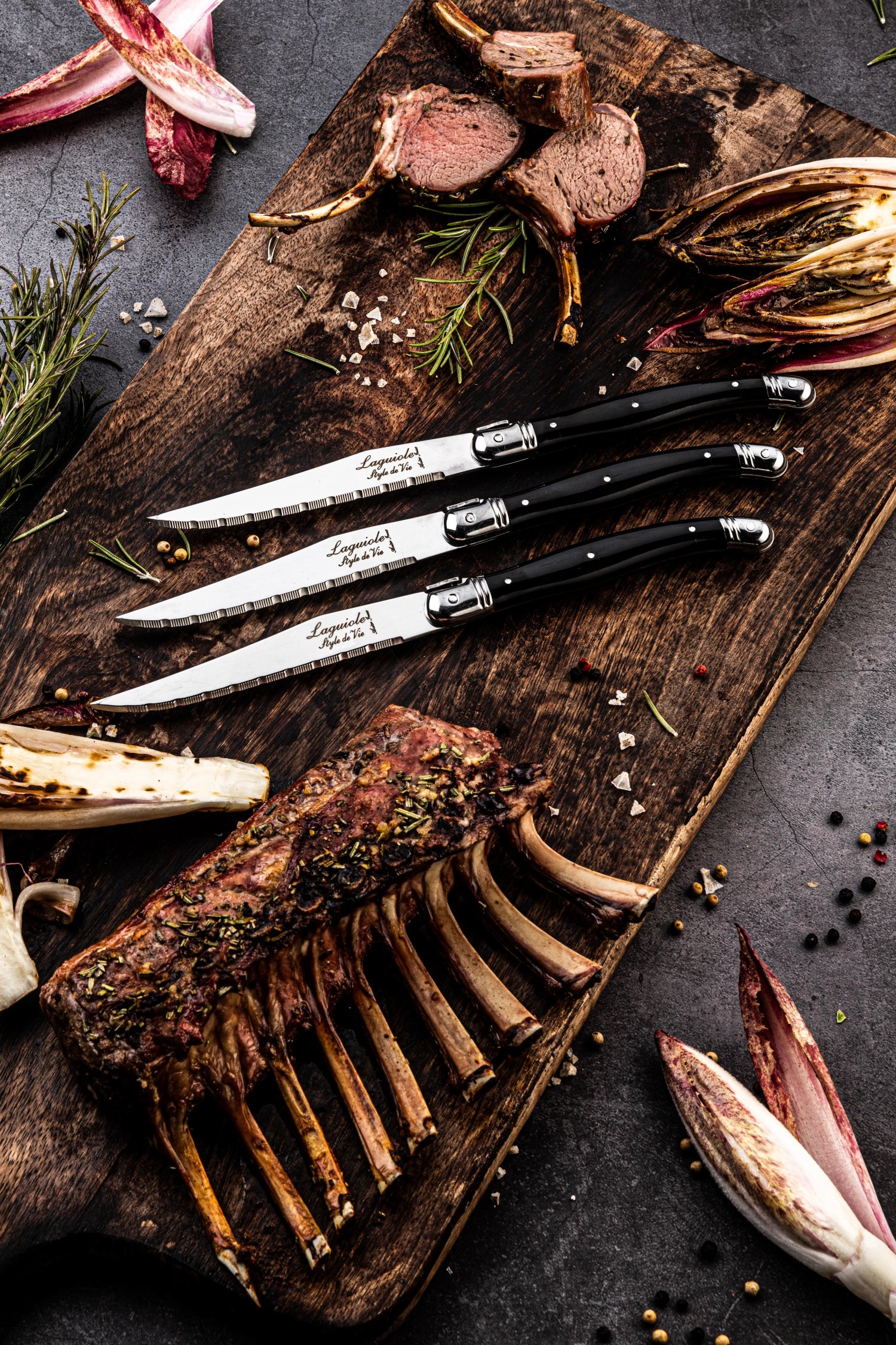 Laguiole Premium Line steak knife black 1.8mm black