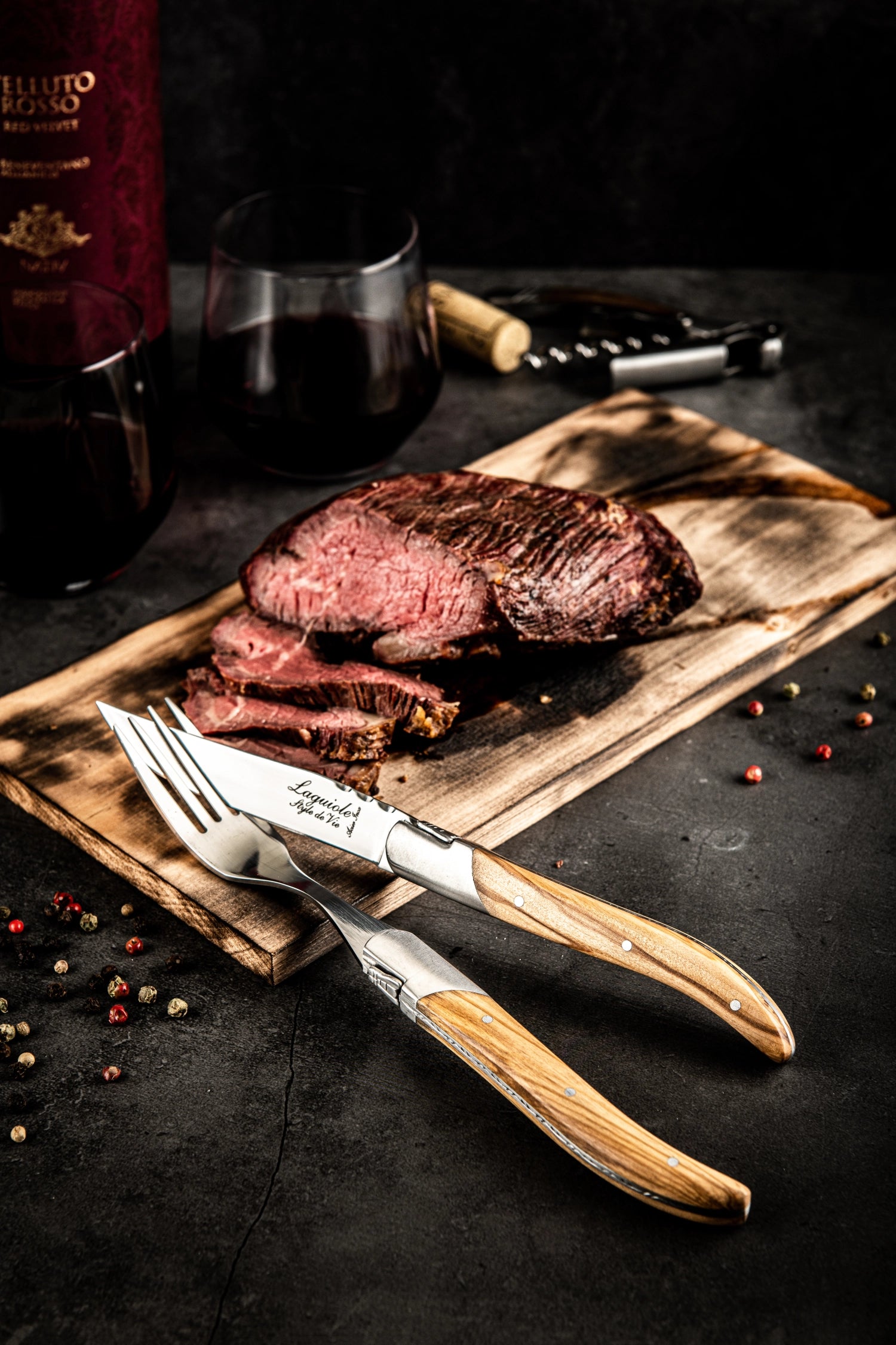 Laguiole Luxury Line Steakmesser Olivenholz