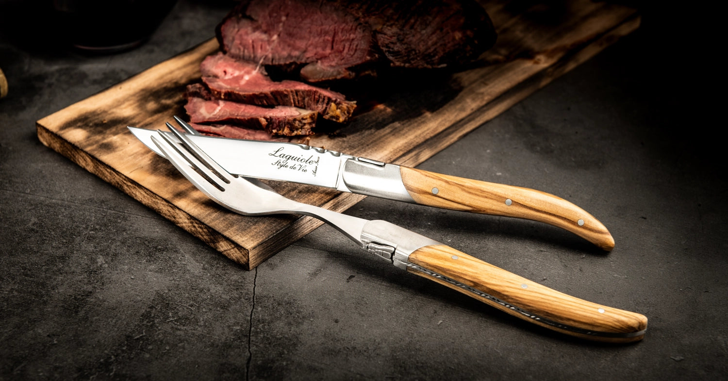Laguiole Luxury Line Gabeln Olivenholz