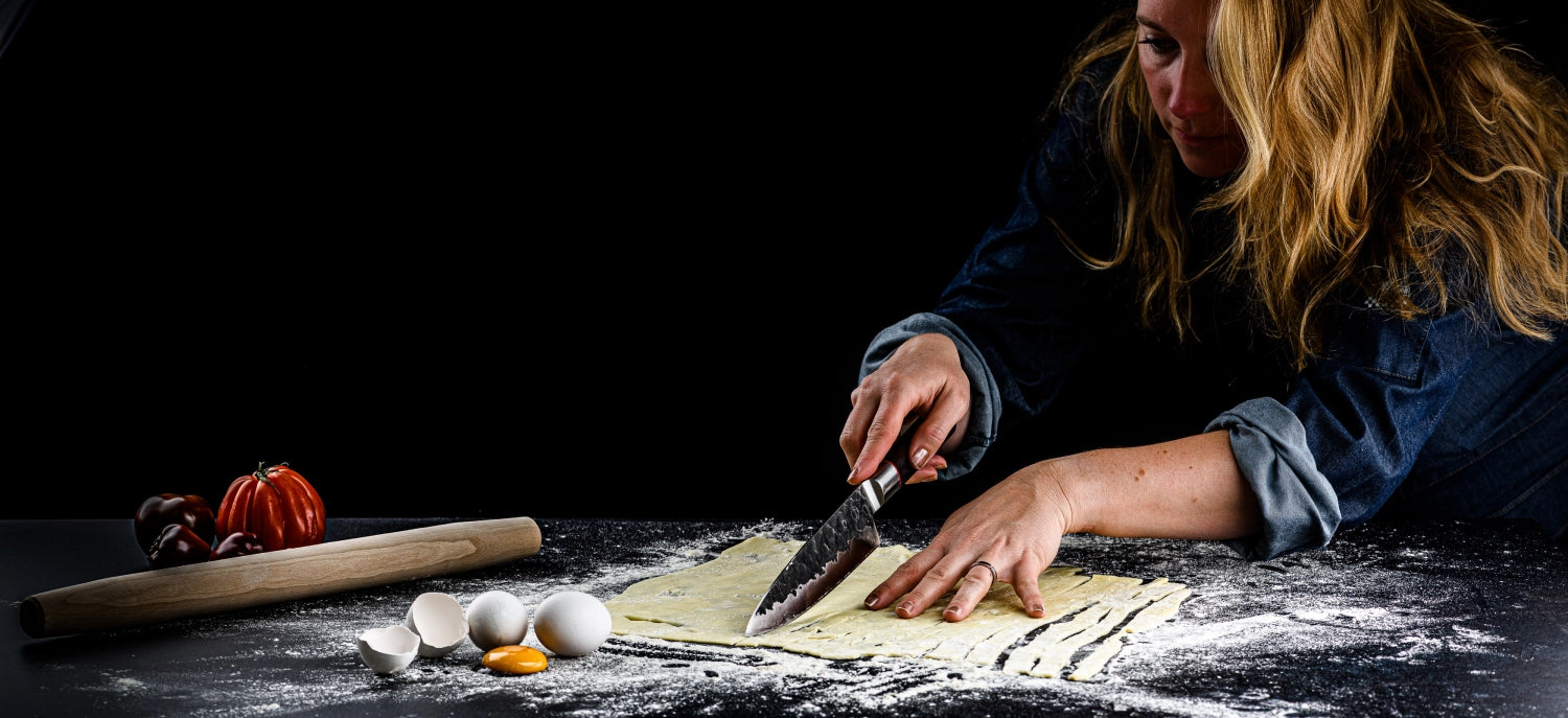 Sebra Kochmesser 20cm in Gelb präsentiert im Onlineshop von KAQTU Design AG. Küchenmesser ist von Forged