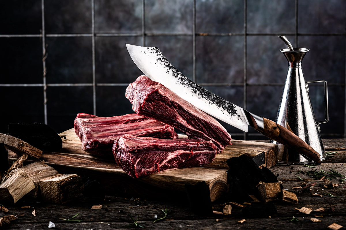 Katai Metzgermesser 25cm in Gelb präsentiert im Onlineshop von KAQTU Design AG. Küchenmesser ist von Forged
