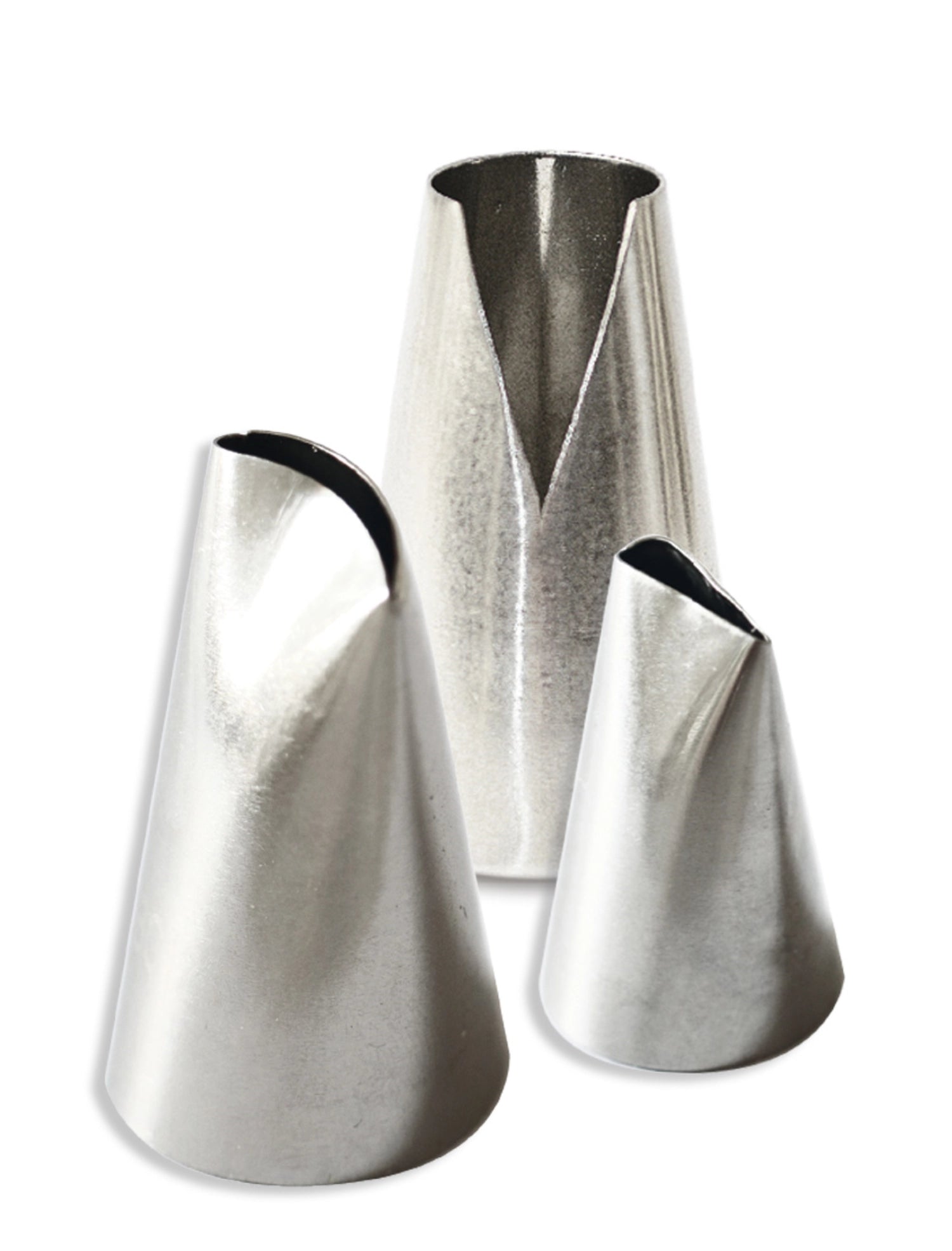 Set of 3 stainless steel piping nozzles for cake decoration