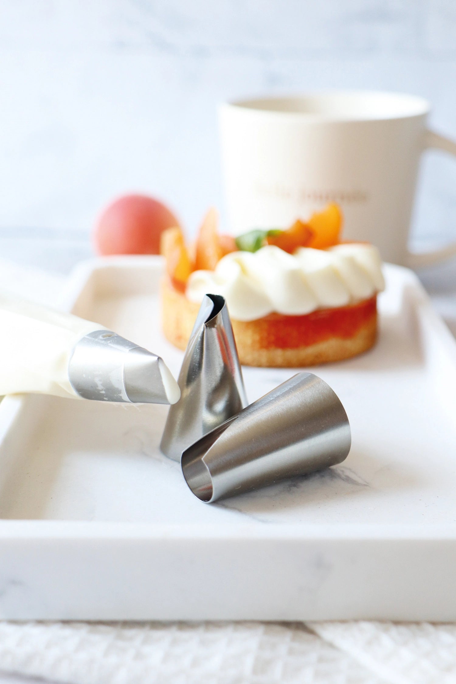 Set of 3 stainless steel piping nozzles for cake decoration