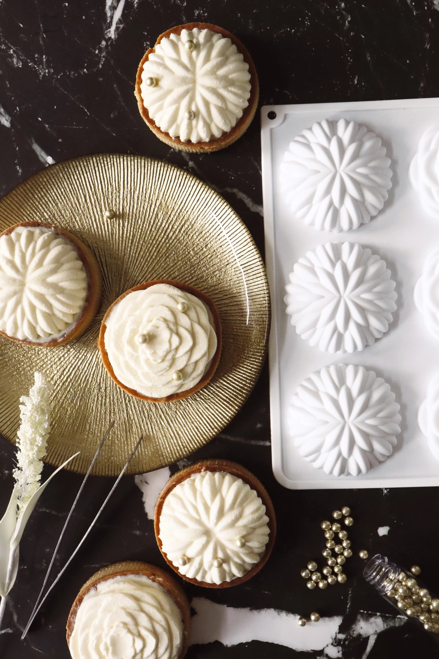 4er Set Silikon Backform für Saint-Honoré klein D7cm