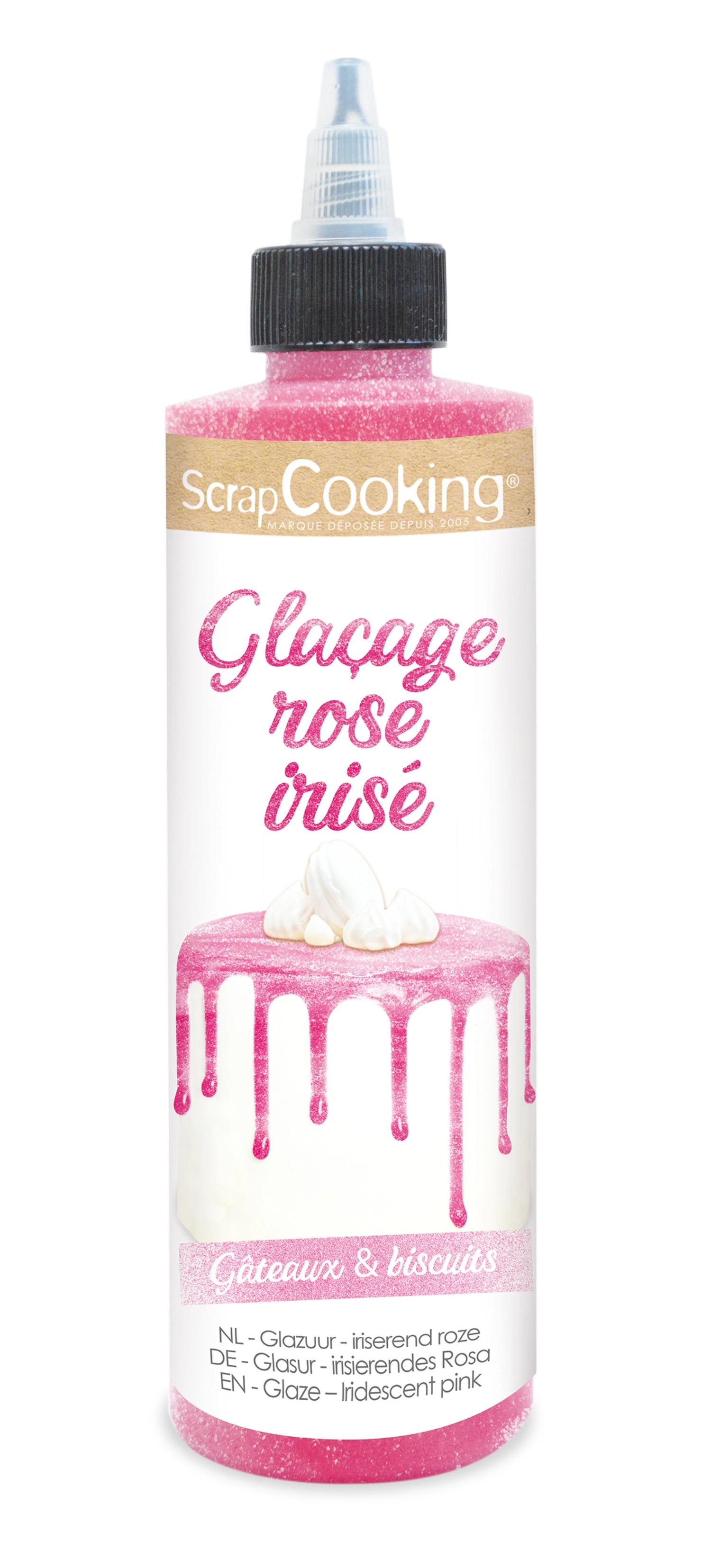 Glaçage pour gâteau au chocolat rose perle 140g