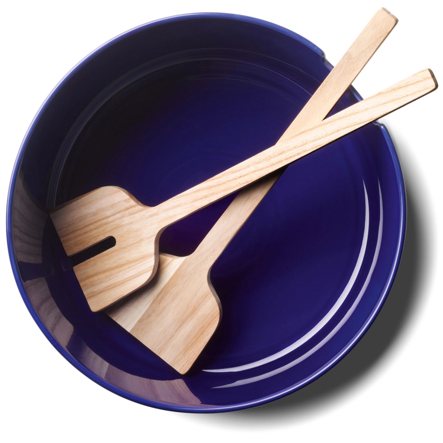 Collective Salatschale D26cm mit Besteck Esche cobalt