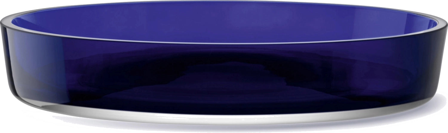 Bol collectif D35cm H6cm en verre cobalt