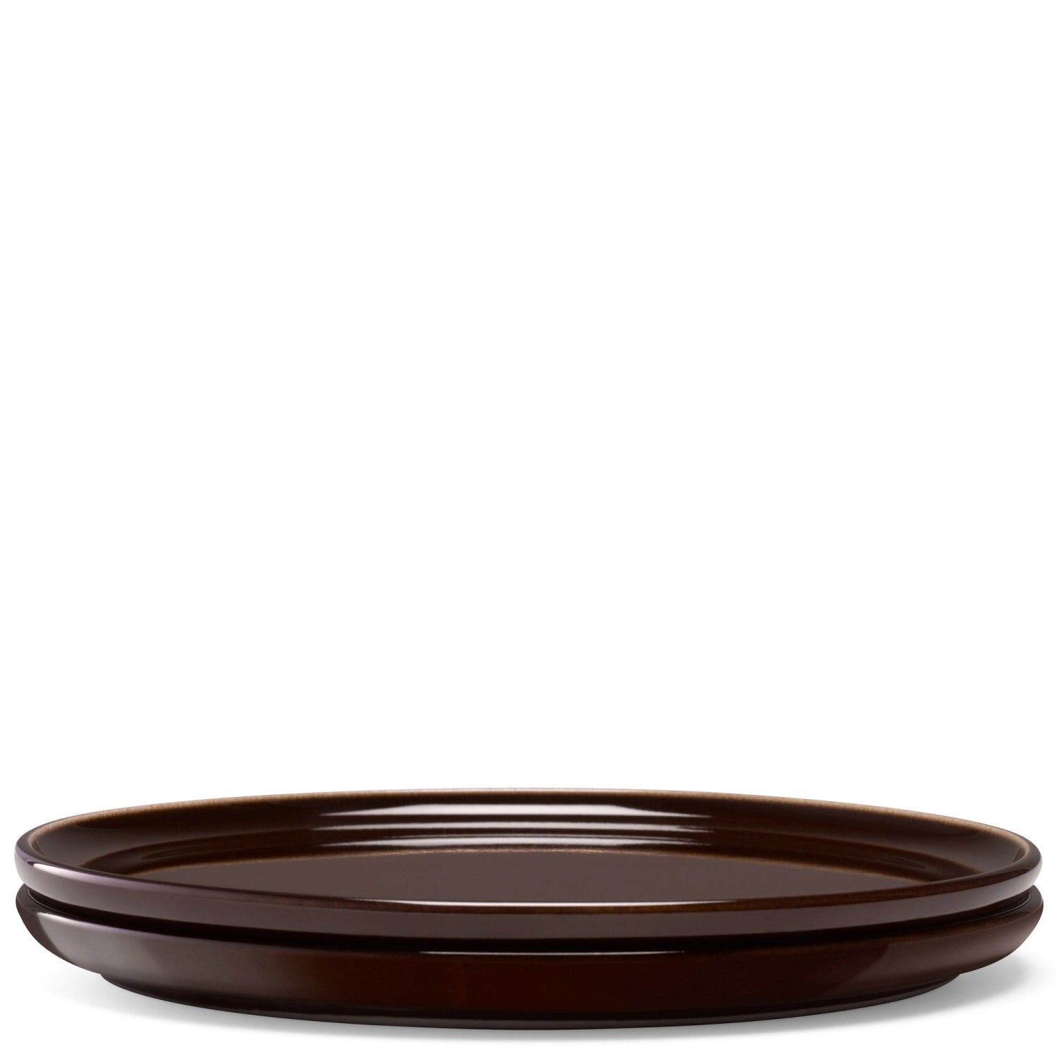 Stilvolles 2er Set flacher Teller in Mocha, 17 cm Durchmesser, ideal für ansprechende Präsentationen und besondere Anlässe.