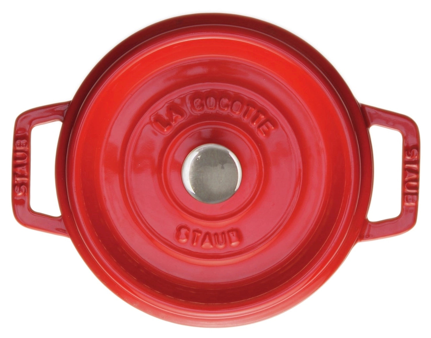 Elegante runde Cocotte in strahlendem Kirsch-Rot, 18 cm, aus langlebigem Gusseisen, ideal für schmackhafte Gerichte und kreative Kochideen.