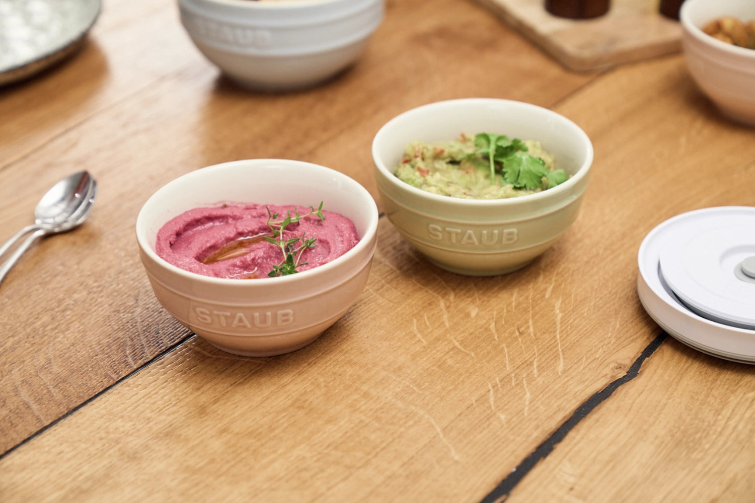 Ciotole fresche e salvate sul coperchio del vuoto 12 cm S, ABS, bianco