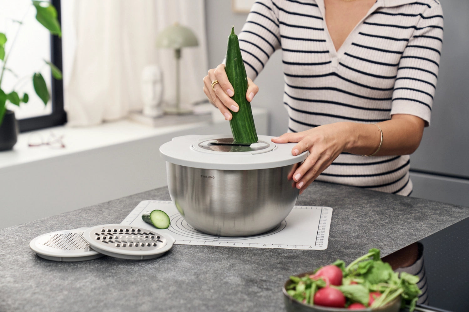 Ciotola fresca e salva per aspirapolvere L, acciaio inossidabile