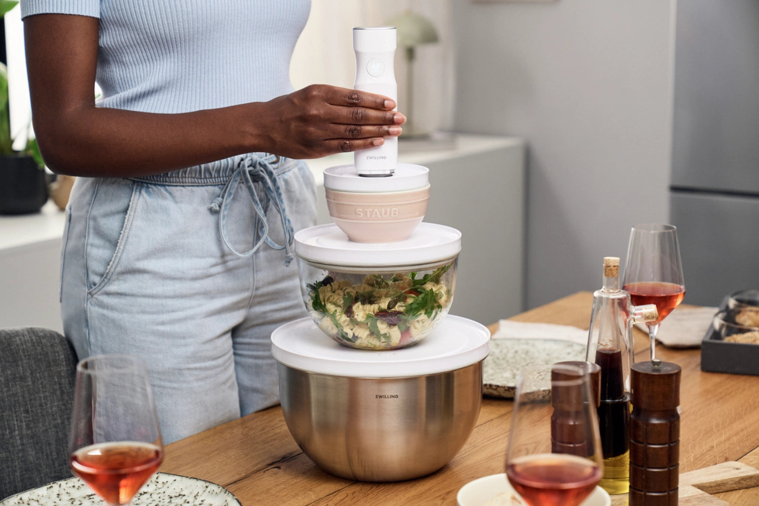 Ciotola fresca e salva per aspirapolvere L, acciaio inossidabile