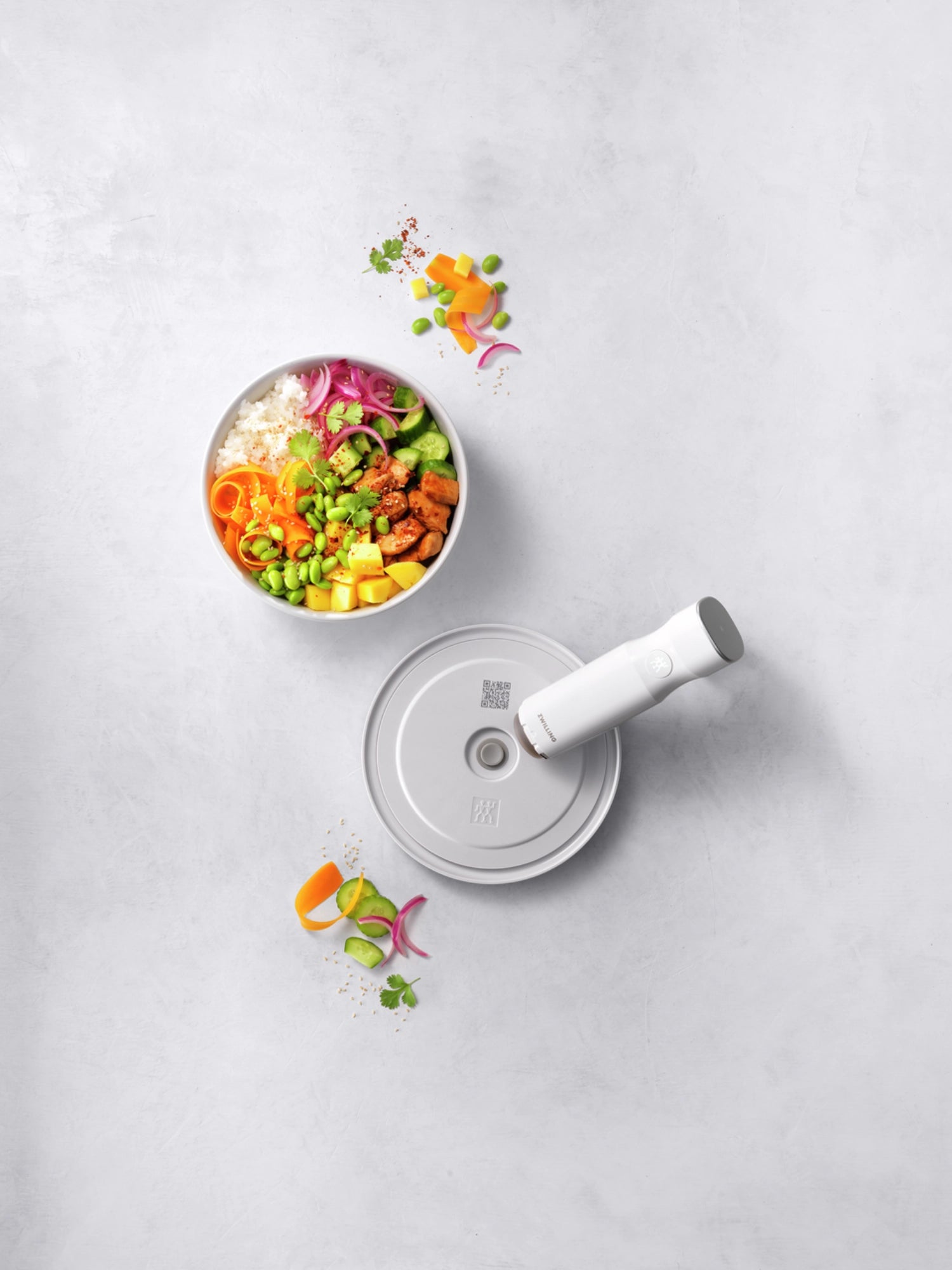 Ciotole fresche e salvate sotto vuoto 18 cm m, addominali, bianco