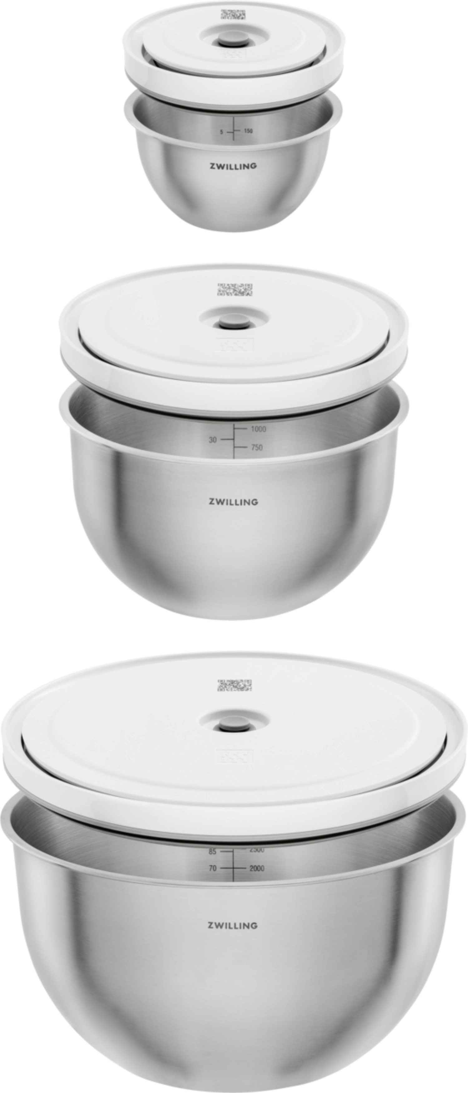 6tlg. Fresh & Save Bowls Vakuumschüssel Set, Edelstahl